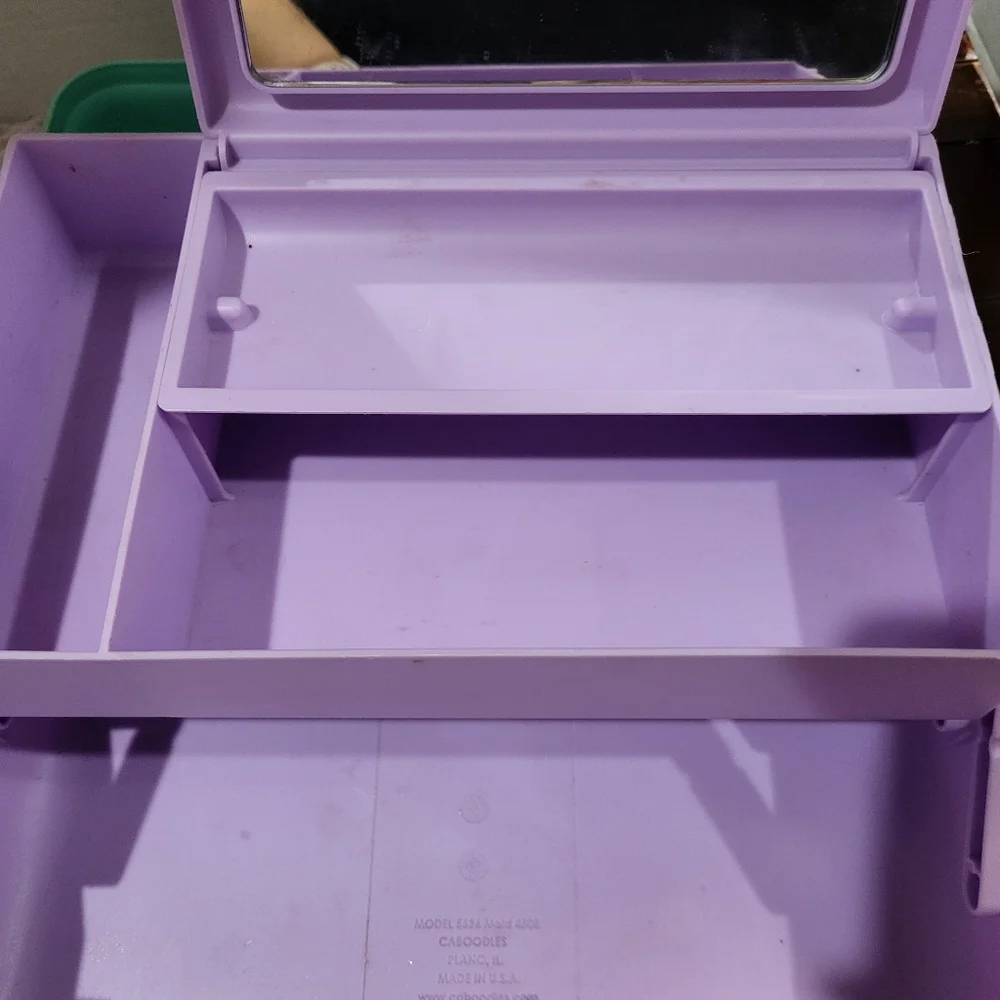 Vintage 90’s Caboodles of California Teal & Purple Makeup Box Case